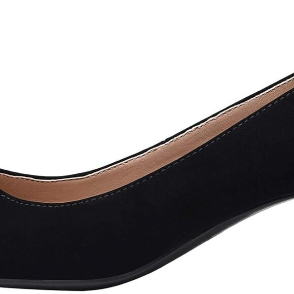 Women’s Low Block Heels Dress Pumps Pointed Toe Slip-On Comfortable Shoes - Picture 2 of 5